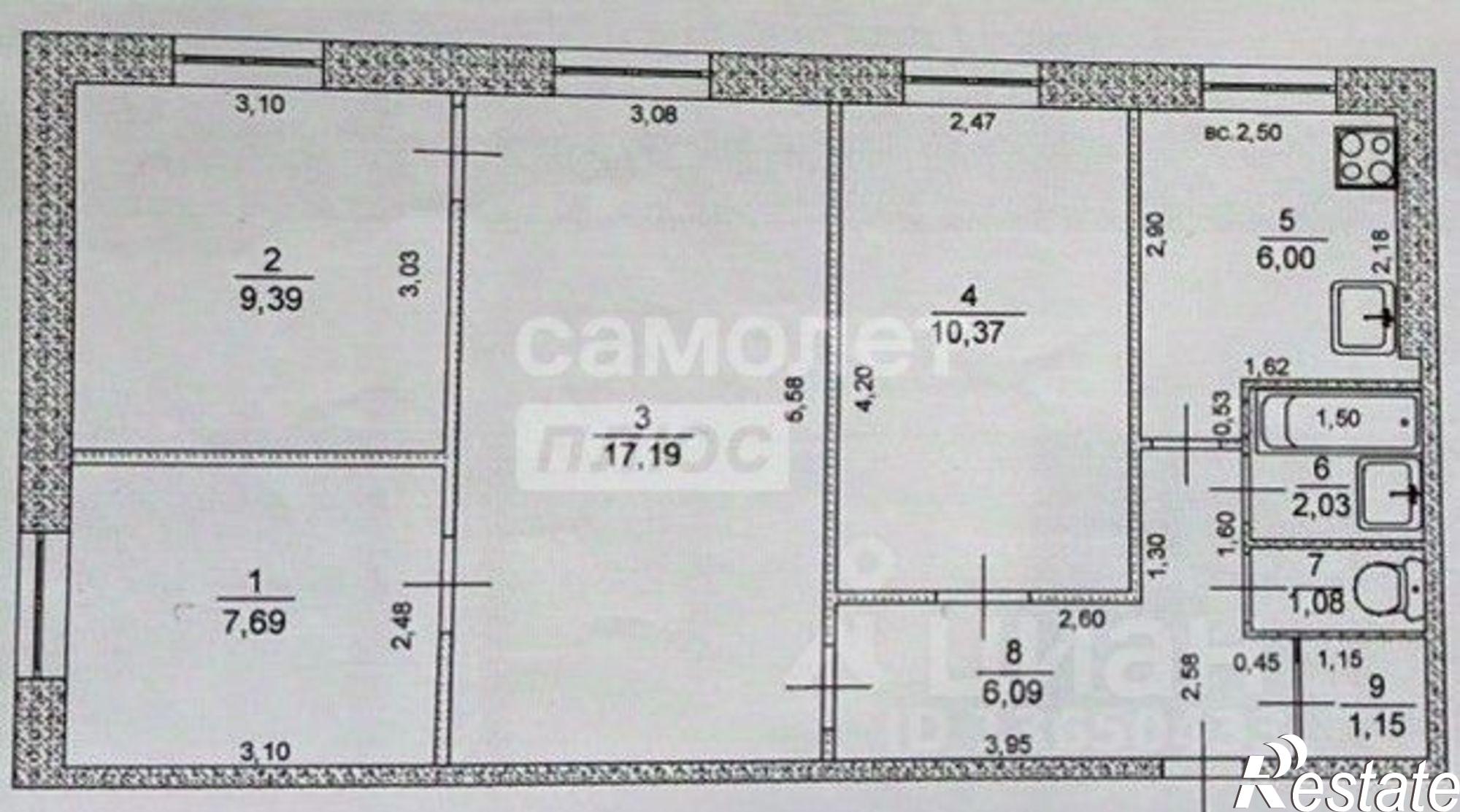 Купить квартиру за 3 100 000 рублей на Рабочая улица, 1