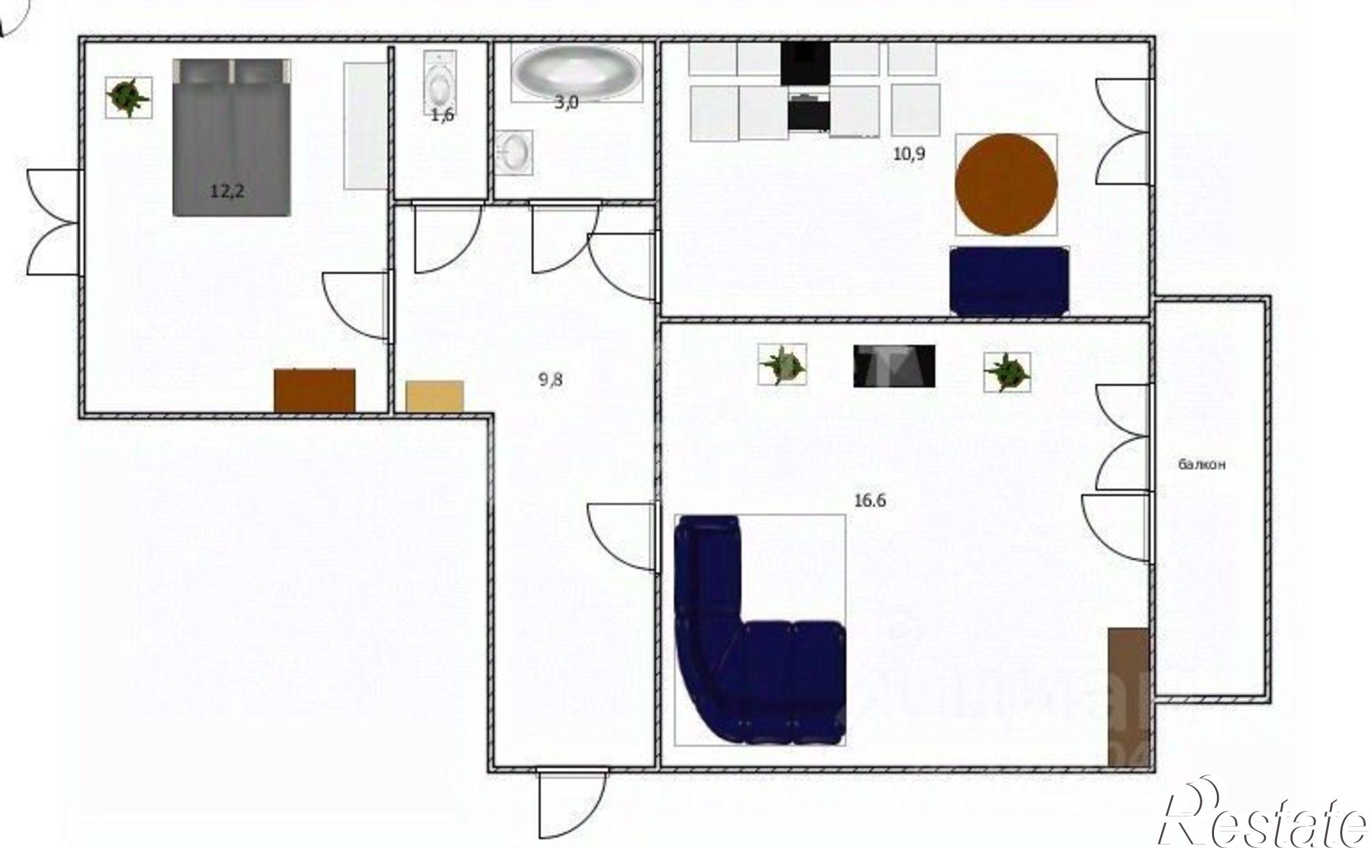 Купить квартиру за 5 500 000 рублей на улица Игошина, 8