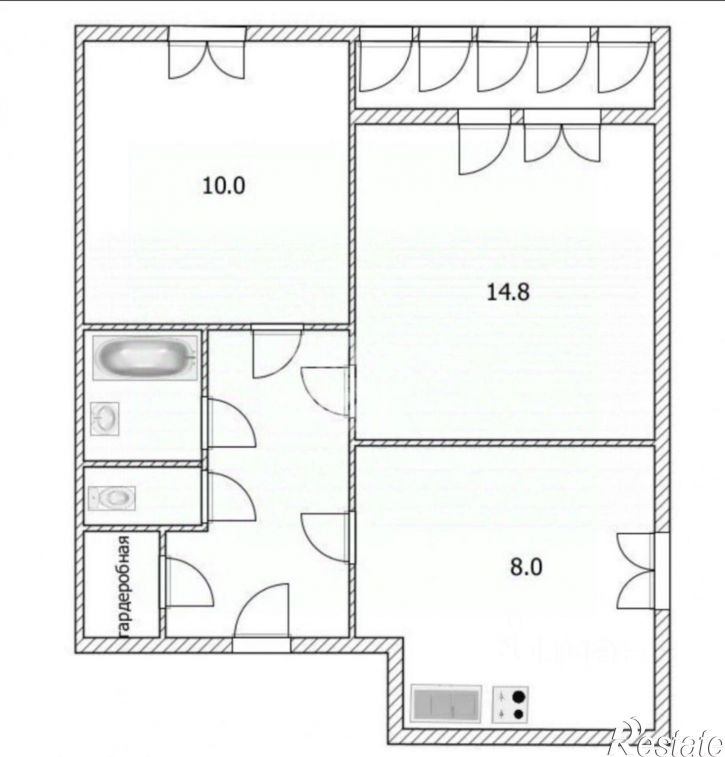 2-комн квартира ул Александра Невского, 2Д 1,  д. 2Д 1,  к. 1