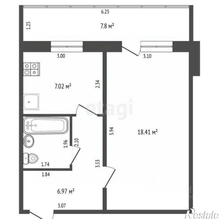 1-комн квартира Отрадная улица, 3,  д. 3