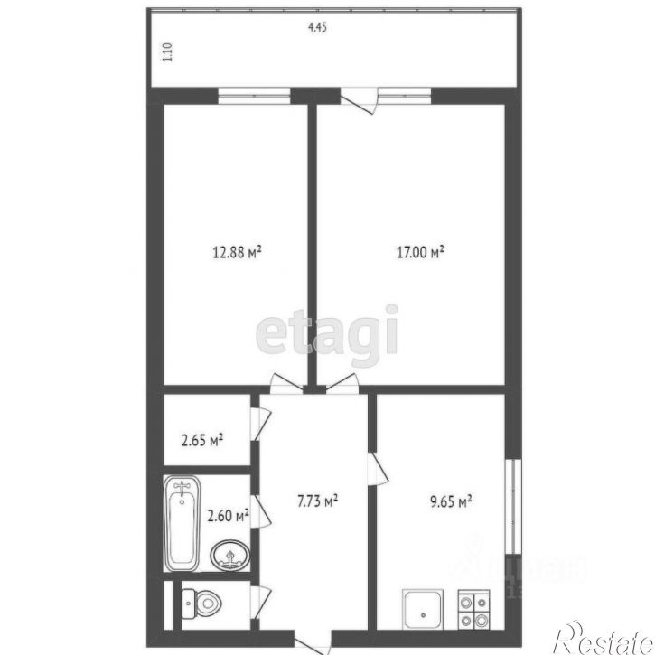 2-комн квартира