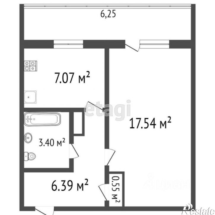 1-комн квартира улица Шигаева, 9,  д. 9