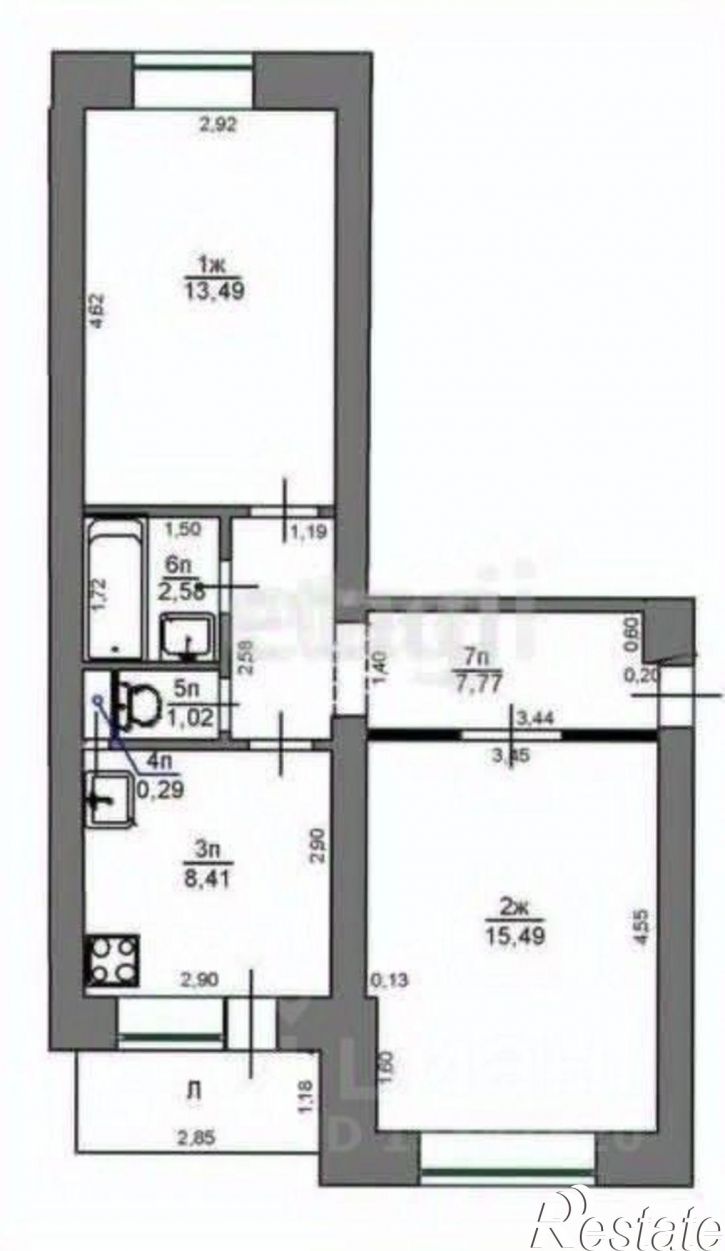 2-комн квартира улица Гафурова, 5,  д. 5