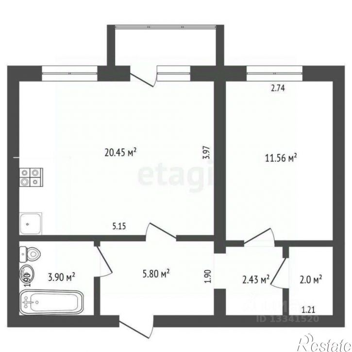 1-комн квартира