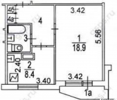 1-комн, 32кв м, этаж 1/2 улица Державина, 12
