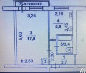 1-комн, 30кв м, этаж 3/5 улица Аблукова, 11