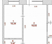 2-комн, 43кв м, этаж 3/5 ул Гончарова, 18