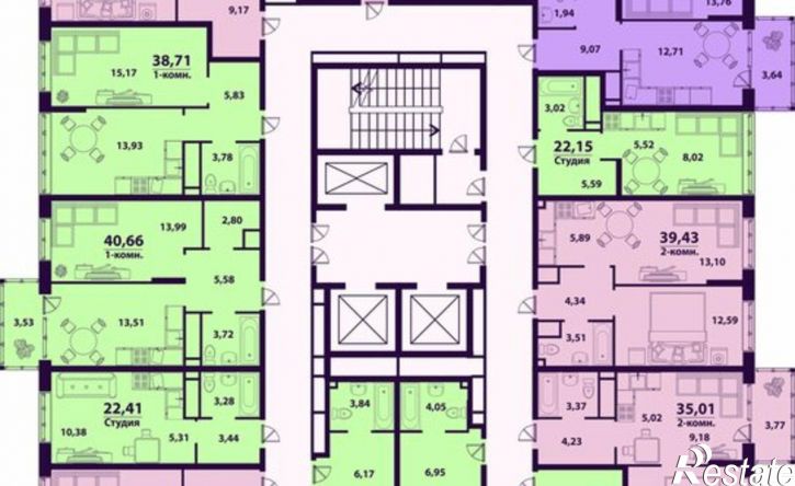 1-комн квартира в новом доме микрорайон Верхняя Терраса, жилой комплекс Сиреневый, 1