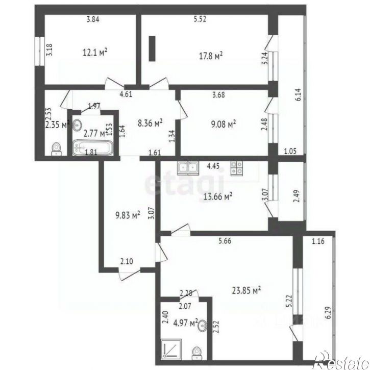 4-комн квартира ул Радищева, 151,  д. 151