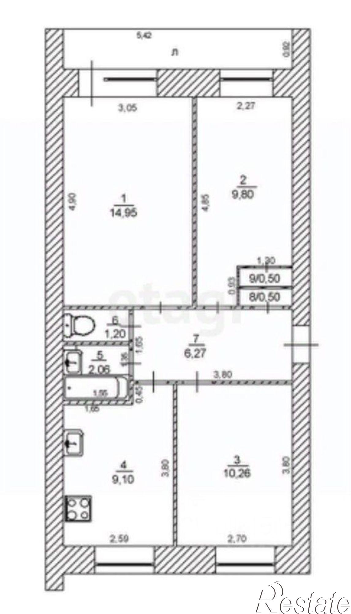 Купить квартиру за 6 700 000 рублей на ул Минаева, 15
