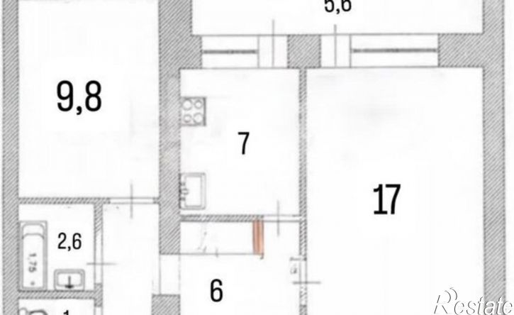 2-комн квартира улица Крымова, 63 к2,  д. 63 к2