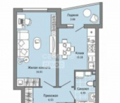 1-комн, 40кв м, этаж 5/12 Юго-Западная улица, 3