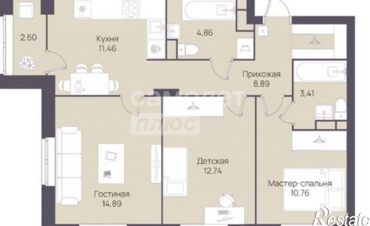 3-комн квартира ул Генерала Кашубы, 3,  д. 3