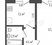 1-комн, 35кв м, этаж 5/10 улица Рябикова, 49