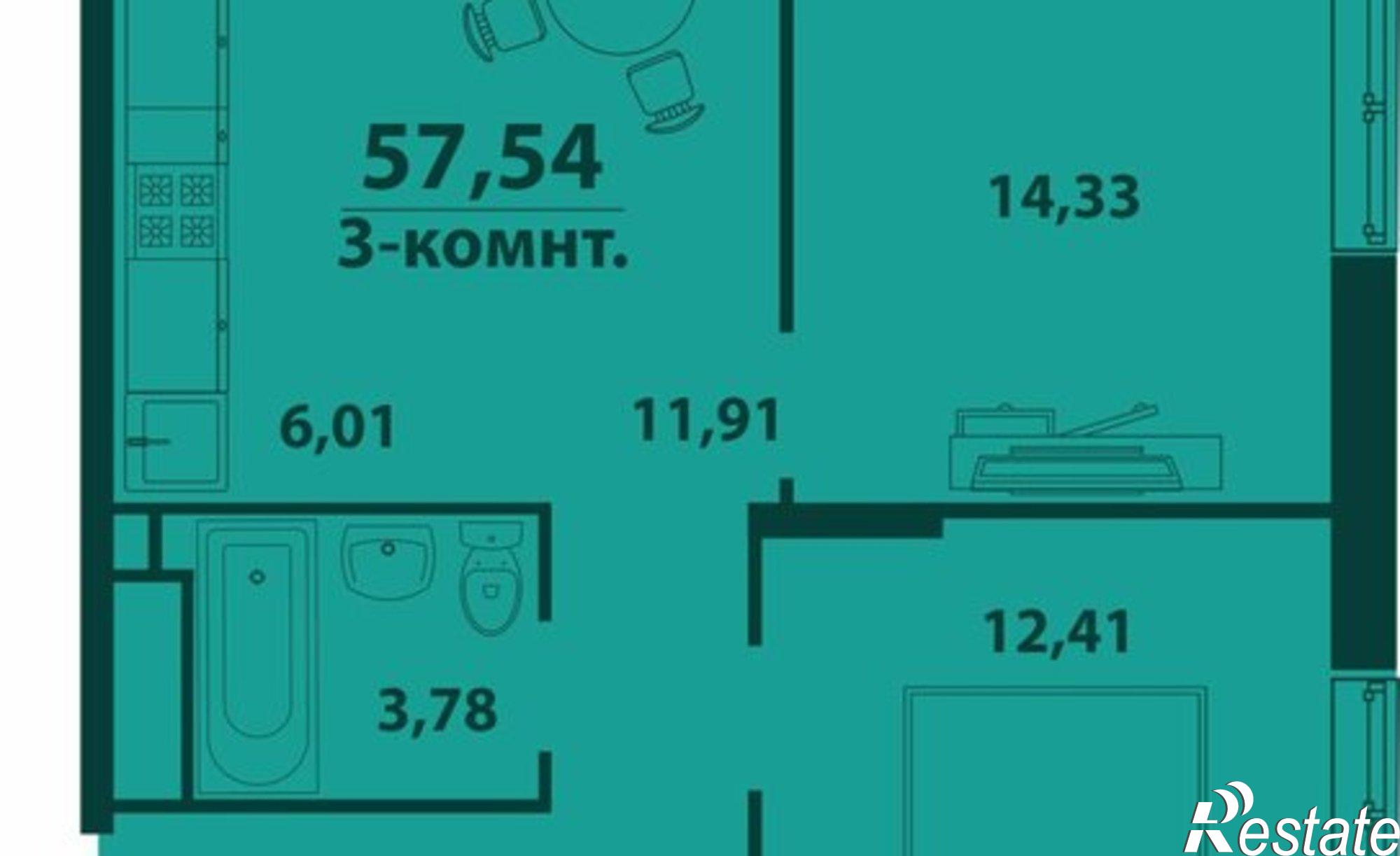 Купить квартиру за 7 652 820 рублей на улица Аблукова, 24