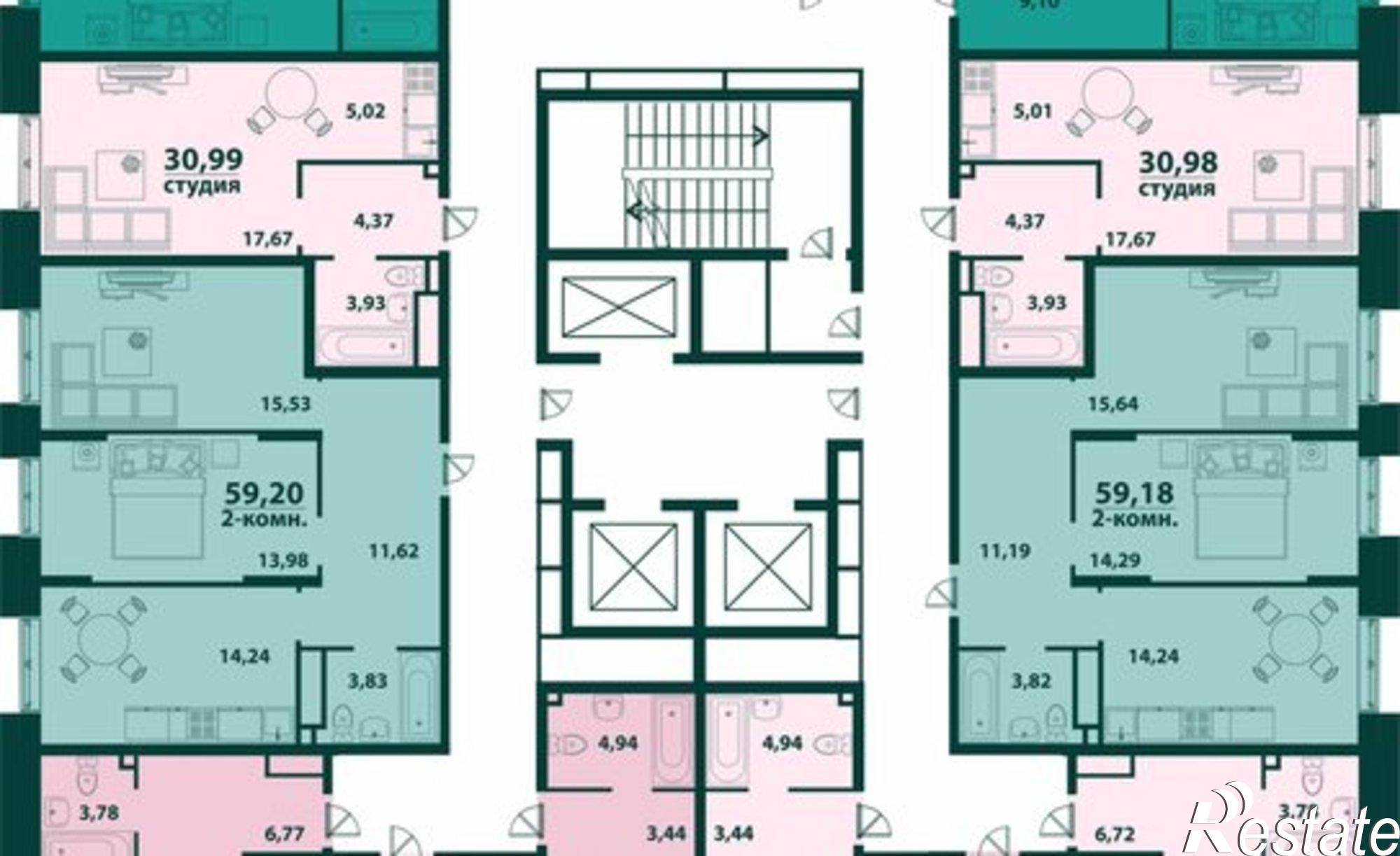 Купить квартиру за 7 652 820 рублей на улица Аблукова, 24