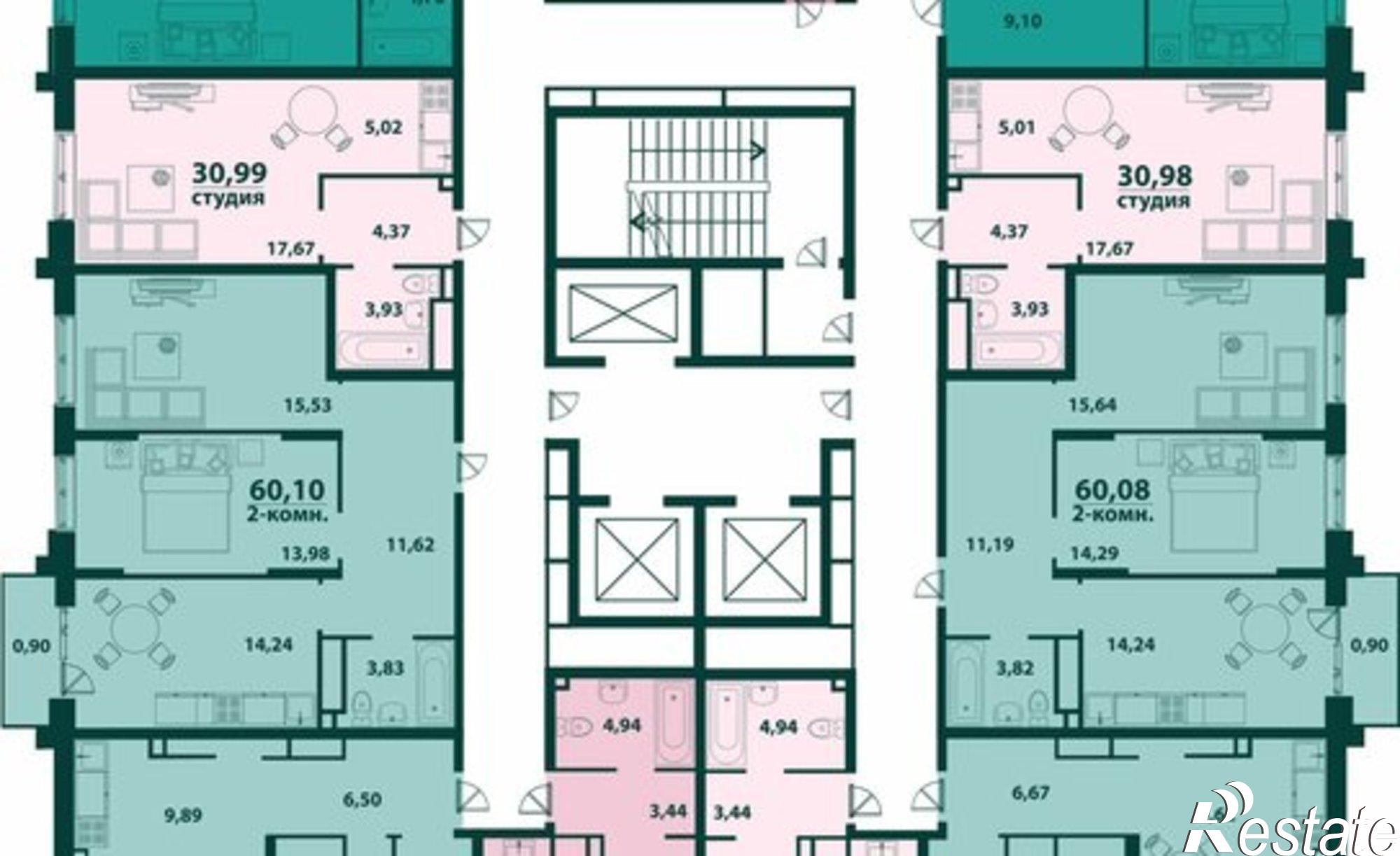 Купить квартиру за 8 411 200 рублей на ул Аблукова, 41 3