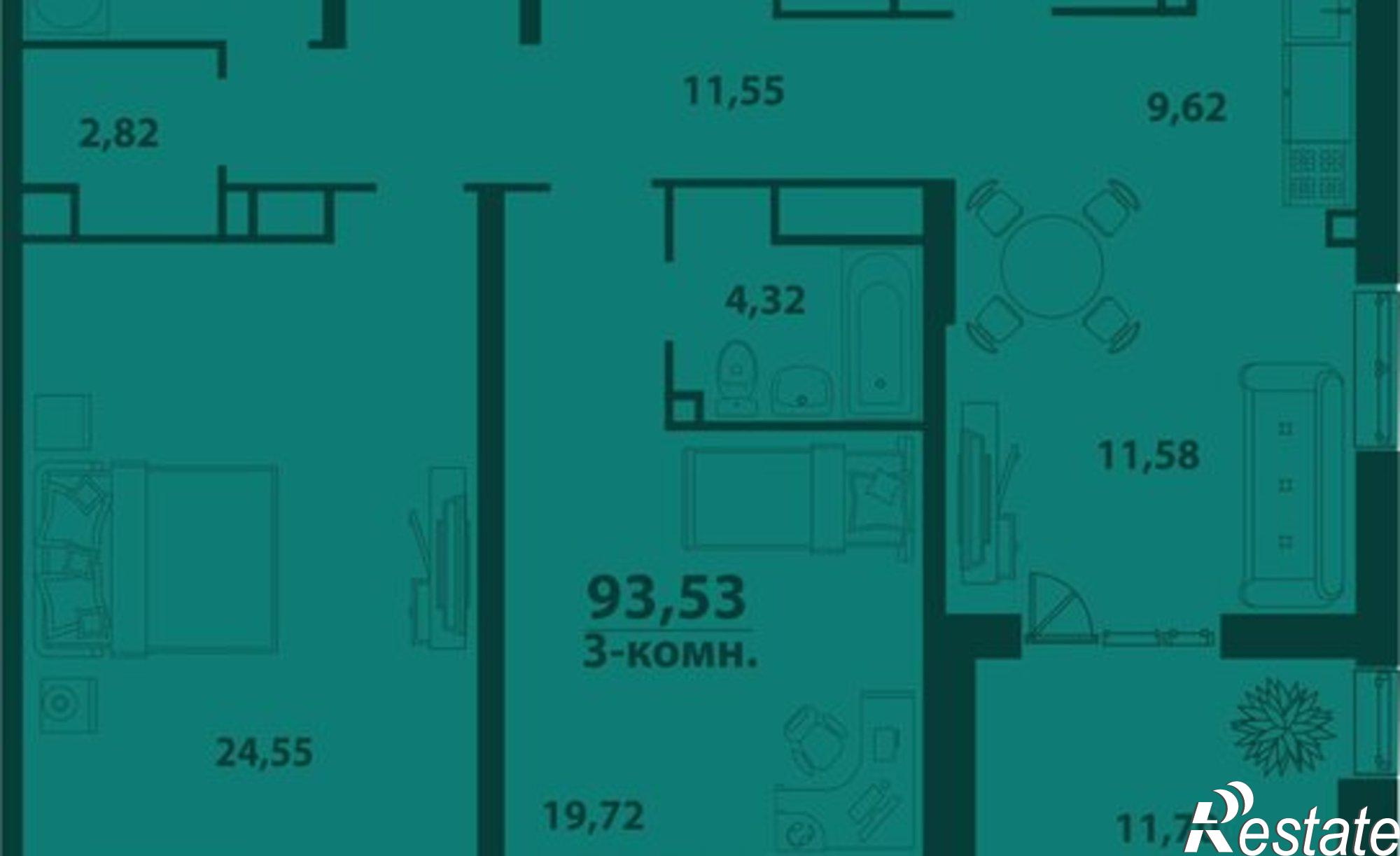 Купить квартиру за 13 078 800 рублей на ул Аблукова, 41 3