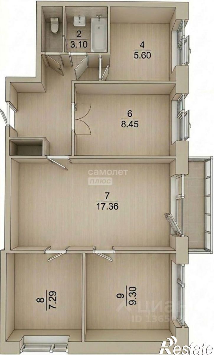 4-комн квартира ул Пушкарева, 38,  д. 38