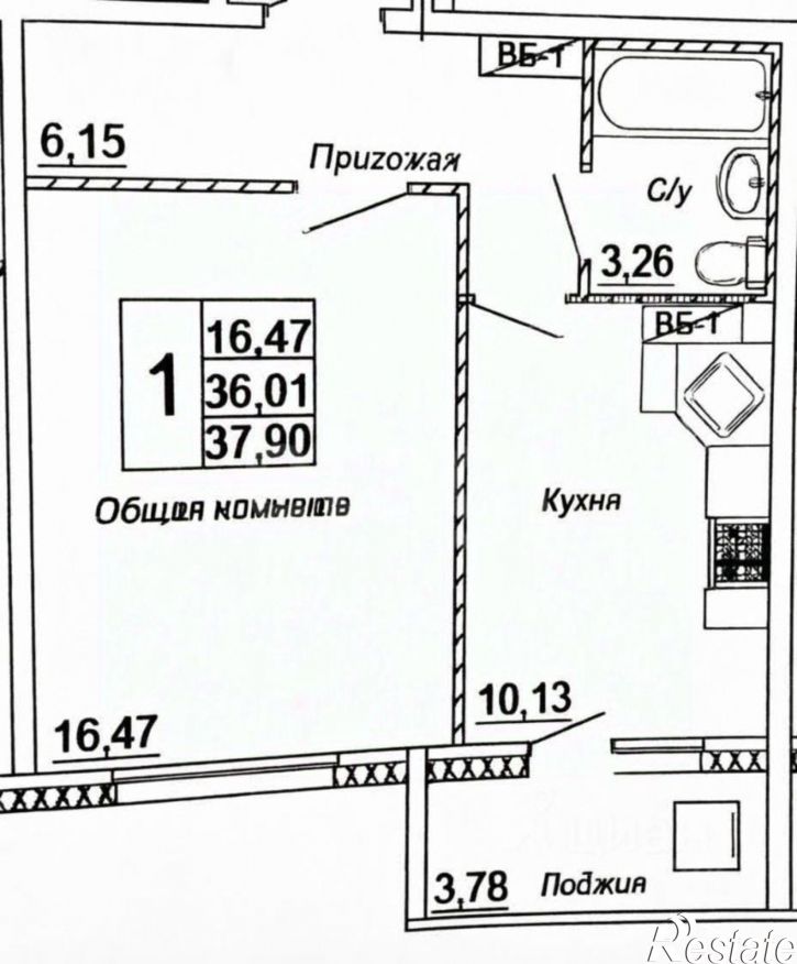 1-комн квартира Камышинская улица, 58,  д. 58