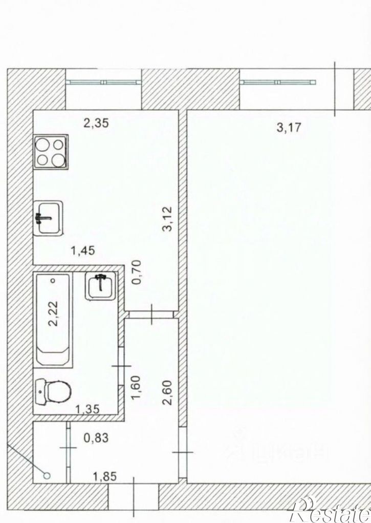 1-комн квартира ул Хрустальная, 52,  д. 52