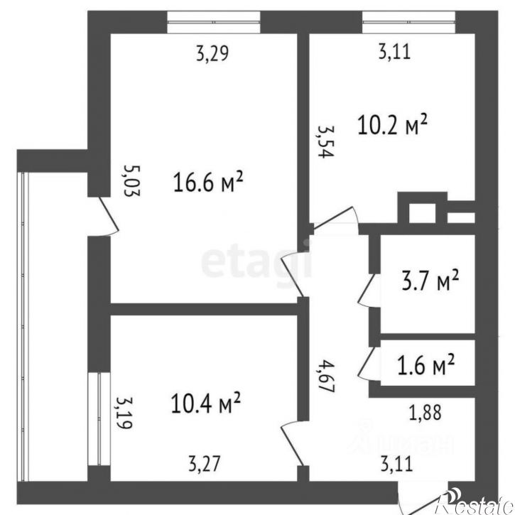 2-комн квартира улица Федерации, 87,  д. 87