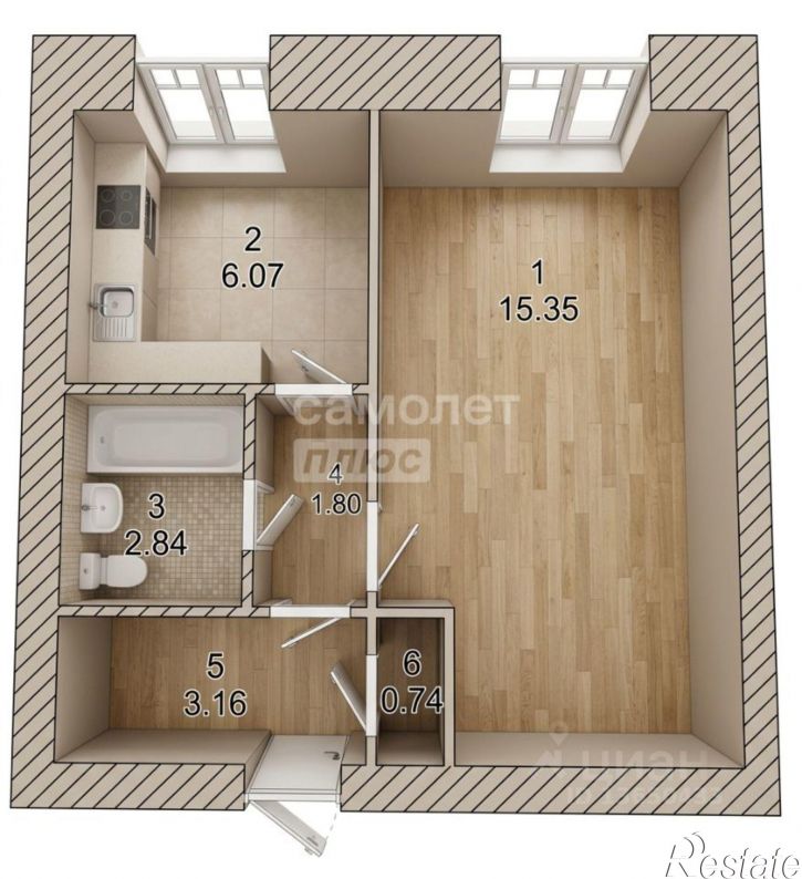 1-комн квартира пр-кт Нариманова, 59,  д. 59