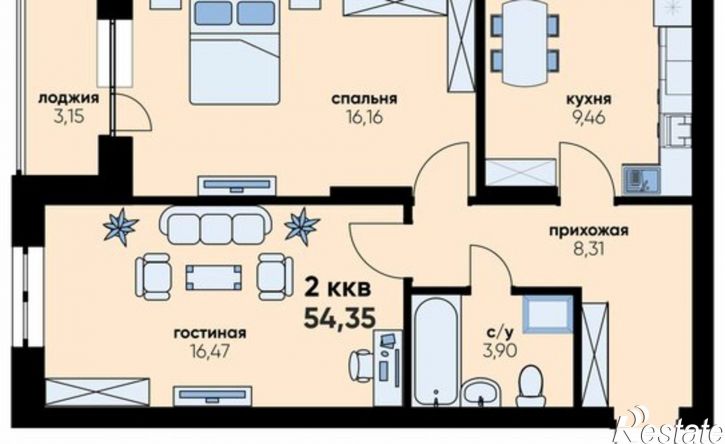 2-комн квартира в новом доме проспект Нариманова, 75Б,  д. 75Б