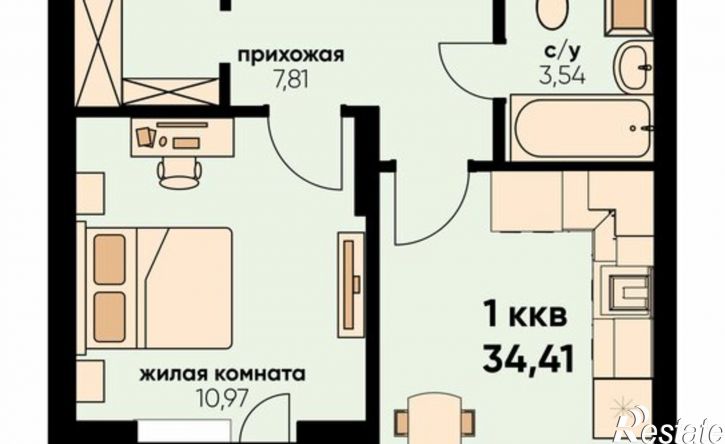 1-комн квартира в новом доме пр-кт Нариманова, 75Б,  д. 75Б