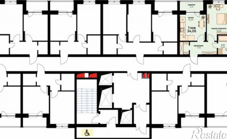 1-комн квартира в новом доме пр-кт Нариманова, 75Б,  д. 75Б