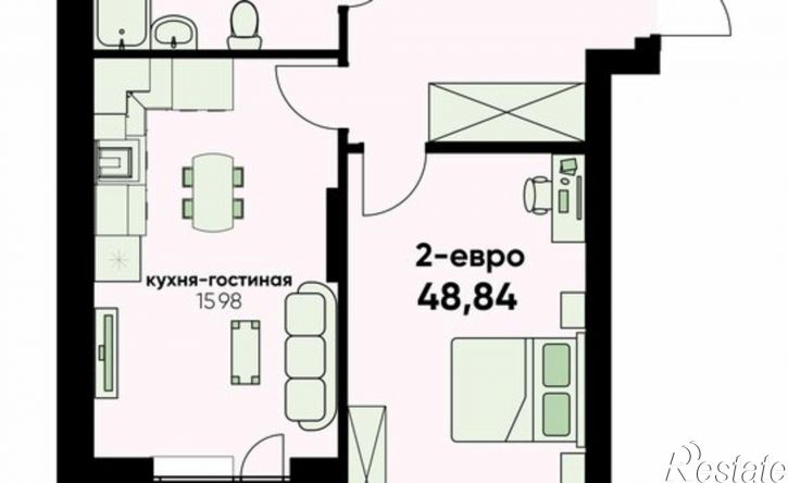 1-комн квартира в новом доме пр-кт Нариманова, 75Б,  д. 75Б