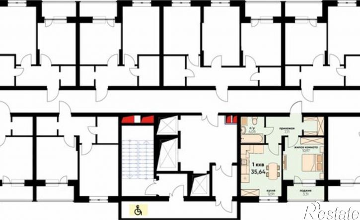 1-комн квартира в новом доме пр-кт Нариманова, 75Б,  д. 75Б