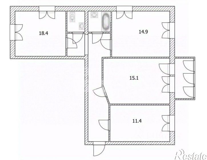 3-комн квартира пр-кт Нариманова, 1Г,  д. 1Г