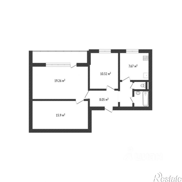 3-комн квартира ул Любови Шевцовой, 59А,  д. 59А