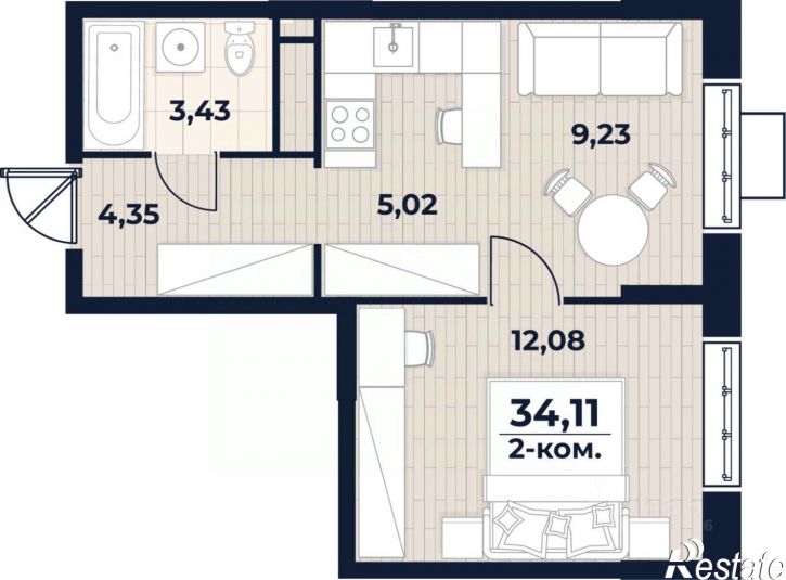 2-комн квартира в новом доме пр-кт Генерала Тюленева, 32 1,  д. 32 1,  к. 1