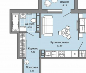1-комн, 38кв м, этаж 3/8 ул Героя Российской Федерации Колпакова А.В., 7