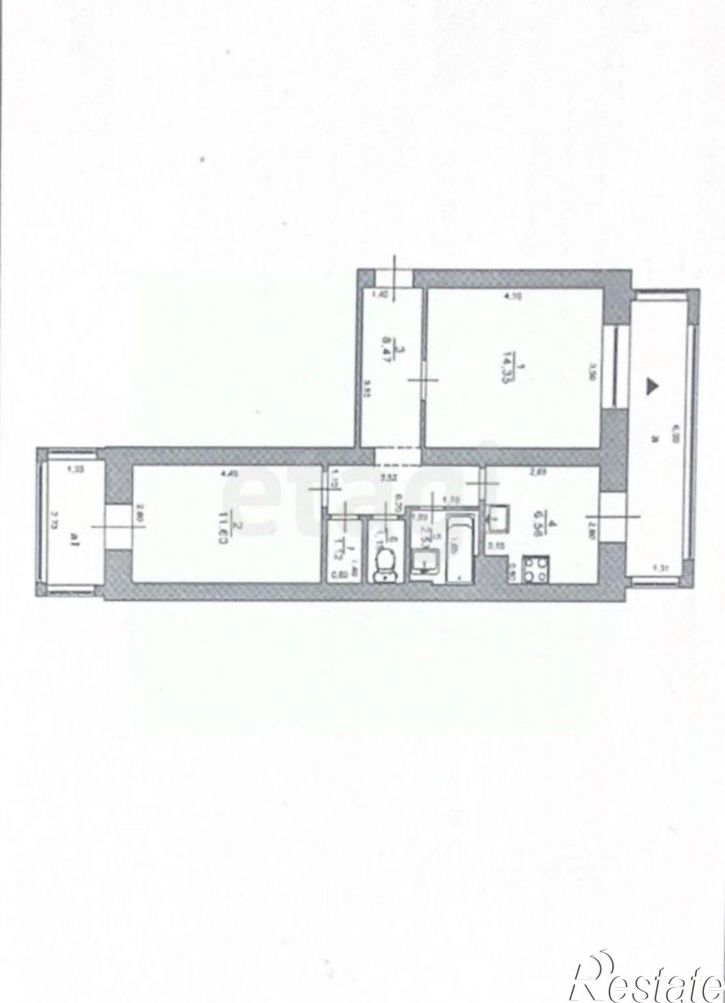 2-комн квартира Октябрьский пер, 12,  д. 12