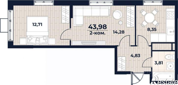 2-комн квартира в новом доме пр-кт Генерала Тюленева, 32 1,  д. 32 1,  к. 1