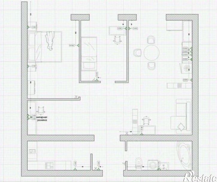 3-комн квартира пер Яковлева, 7,  д. 7