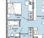 1-комн, 36кв м, этаж 1/9 ул Героя Российской Федерации Колпакова А.В., 7