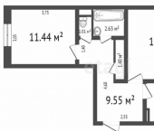 2-комн, 51кв м, этаж 3/5 ул Артема, 43