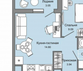 1-комн, 33 кв м, этаж 4/9 микрорайон Новый Город, ЖК Светлые Кварталы, 4