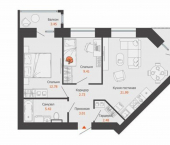2-комн, 61 кв м, этаж 2/8 пр-кт Ливанова, 8А