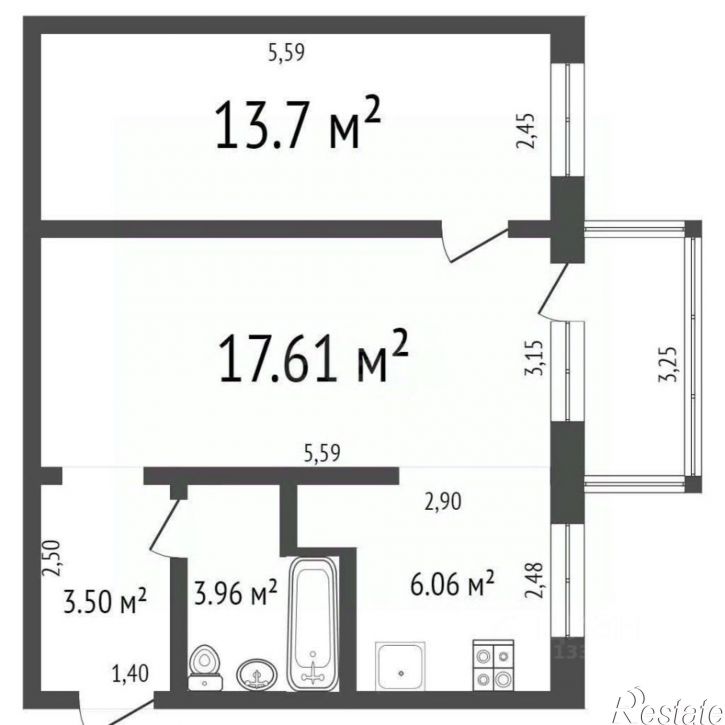1-комн квартира