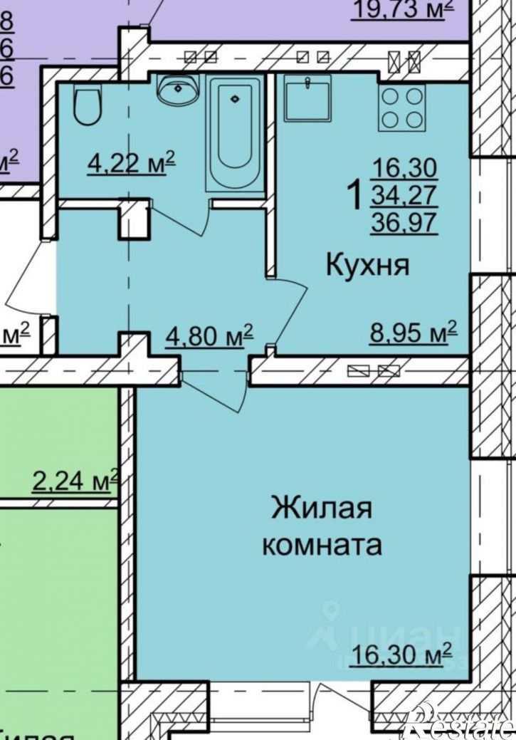 1-комн квартира пер Федерации, 41Б,  д. 41Б