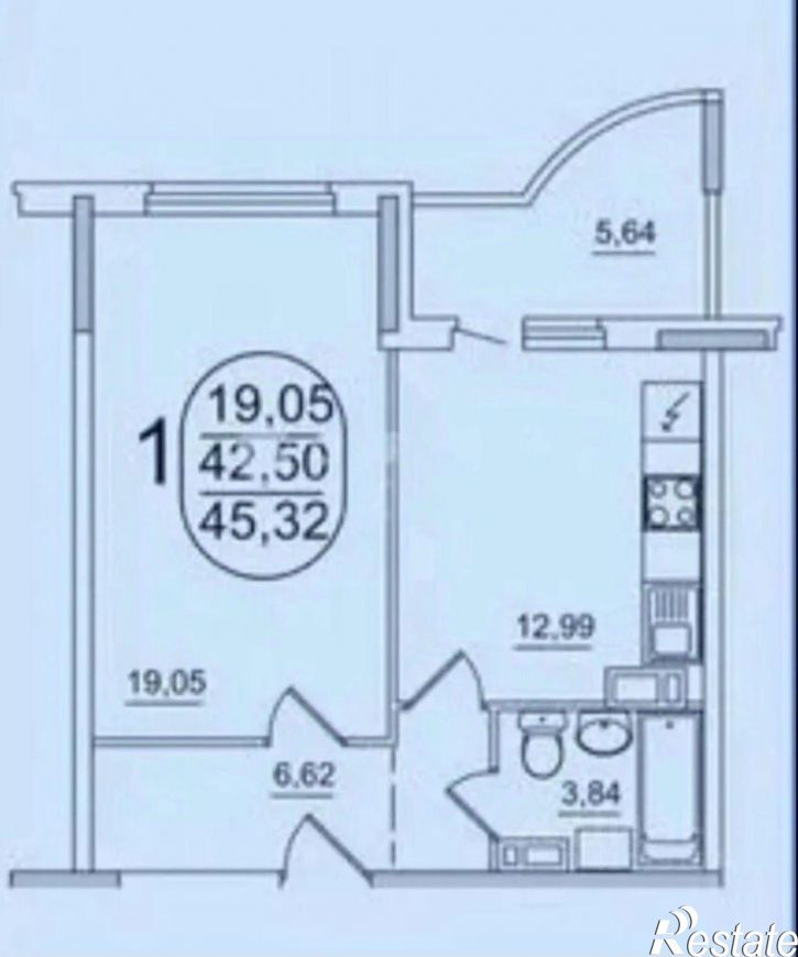1-комн квартира пр-кт Генерала Тюленева, 6Б,  д. 6Б