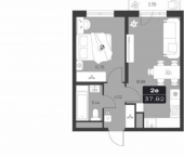 2-комн, 38 кв м, этаж 11/19 пр-кт Ленинского Комсомола, 50А