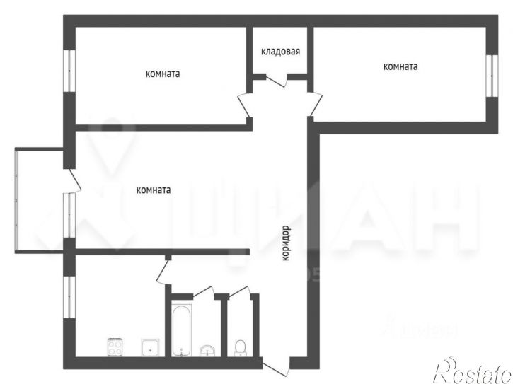 3-комн квартира ул Хрустальная, 15,  д. 15