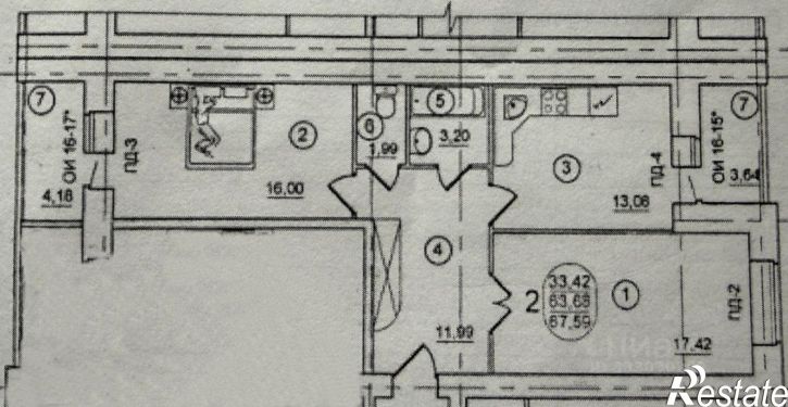 2-комн квартира ул Ульяны Громовой, 10А,  д. 10А