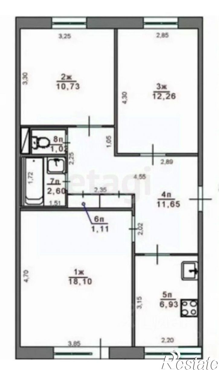 3-комн квартира ул Артема, 17,  д. 17